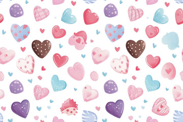 Seamless Pastel Valentine Hearts Pattern