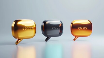 3D chat bubble icon set