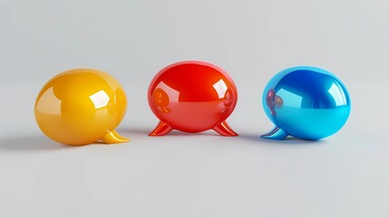 3D chat bubble icon set