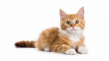 A cute ginger red, orange, orange tabby, marmalade, tiger-cat, cinnamon cat