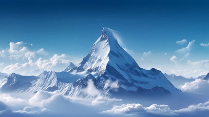 Stunning mountains, panoramic peaks PPT background
