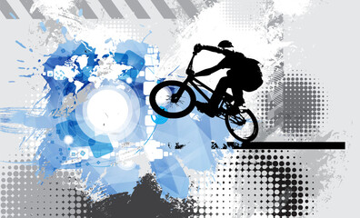 Active young person riding a bmx - 727841301