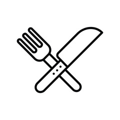 knife and fork icon with white background vector stock illustration