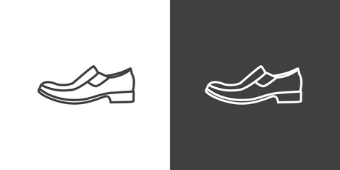 Classic shoes icon. Office footwears, Elegant shoes vector illustrations. Simple outline signs for fashion icon.