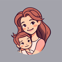 Asian mother and daughter hugging