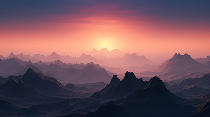 Stunning mountains, panoramic peaks PPT background