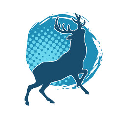 Silhouette of a deer wild forest animal with antlers.