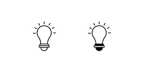 light bulb icon with white background vector stock illustration