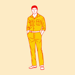 Simple cartoon illustration of a zookeeper 4