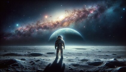 Astronaut Gazing at the Cosmic Vista