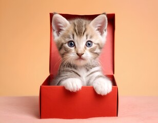 kitten in a christmas box