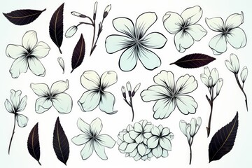 Collection set of plumeria flower. - 727847519