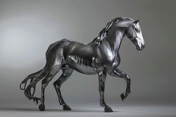 Stallion. Abstract diamond. Full glitter crystal in gray background
