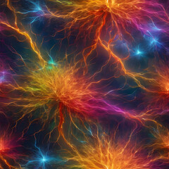 Colorful Neuron Technology Illustration in the Brain