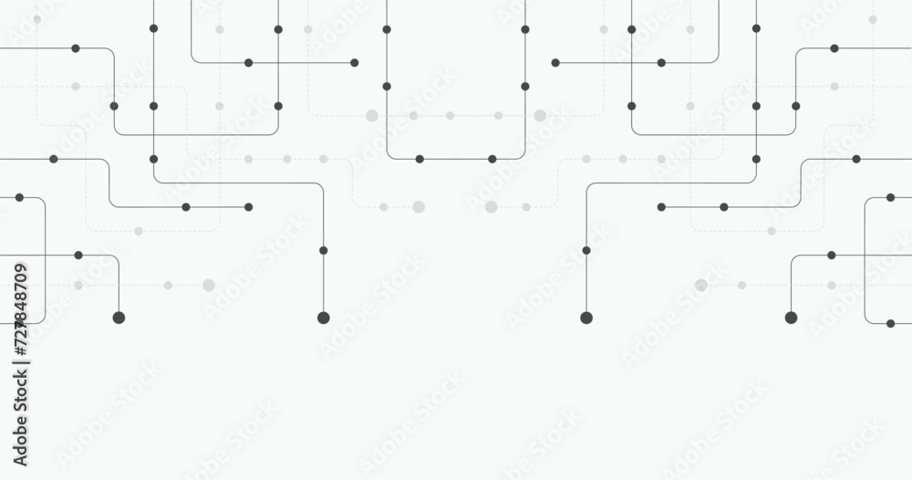 Poster circuit connect lines and dots. network technology and connection concept. decentralized network nod