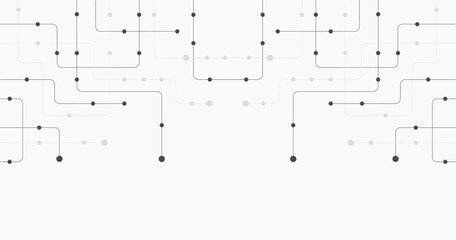 Circuit connect lines and dots. Network technology and Connection concept. Decentralized network nodes connections