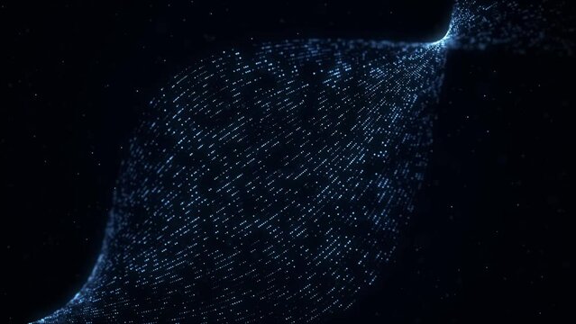抽象的なデジタルテクノロジーのイメージ。3Dのパーティクル
