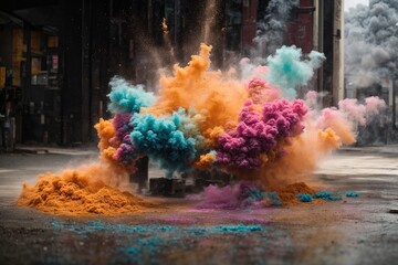 Colored powder explosion