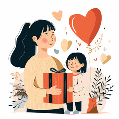 Fototapeta premium Children and mother during mother's day