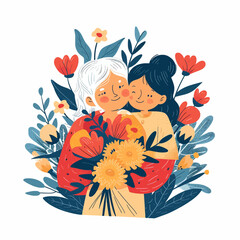 Children and mother during mother's day