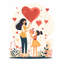 Children and mother during mother's day