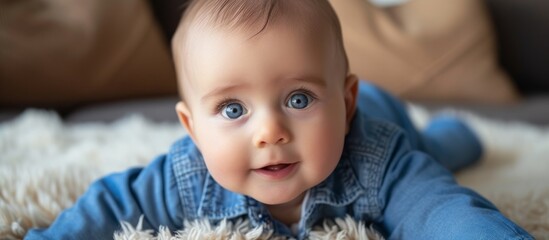 Bright and Adorable Portrait of an Adorable Baby Boy