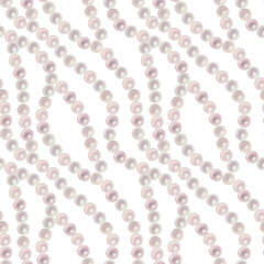 Watercolor seamless pattern with white rose pearls in a pastel palette in vintage style for wedding, birthday, Valentine's Day, Women's Day, Mother's Day, template, scrapbooking, wallpapers