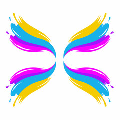 abstract colorful butterfly logo on a white background. Vector illustration.  © Ivanna
