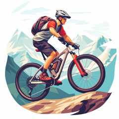 Fototapeta premium Mountainbiking in the mountains