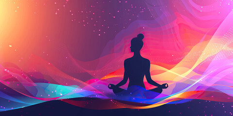 Mindfulness and Meditation: Vector Illustration of a Person Practicing Mindfulness and Meditation, Cultivating Inner Peace