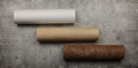 Three clean and dirty water filter cartridges