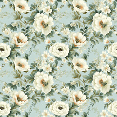 seamless floral pattern with roses. Wallpapers. Perfect for textile prints