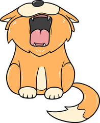 cute orange dog with a fluffy tail cartoon