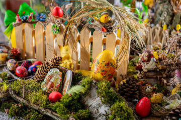 Easter Enchantment: A Colorful Kaleidoscope of Nature and Tradition - obrazy, fototapety, plakaty