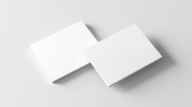 Blank square business card mockup with gray background	