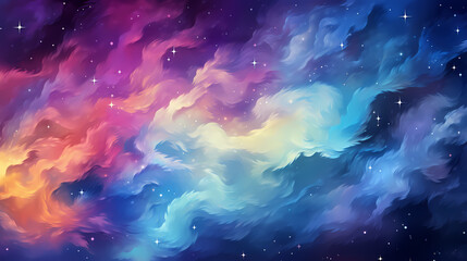 Mysterious star themed gradient background with countless twinkling stars - obrazy, fototapety, plakaty