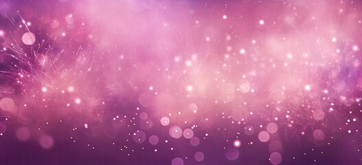 Obraz na płótnie Canvas A captivating display of enchanting pink fireworks and sparkling bokeh set against a soft purple gradient, creating a mesmerizing spectacle.