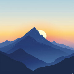 Sunrise over Mountain peak
