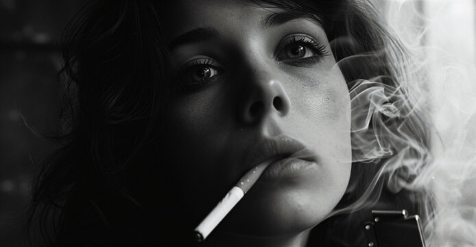 portrait of a smoking woman