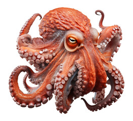 octopus on transparent background, generative ai