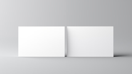 Blank square business card mockup with gray background	