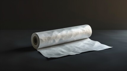 Fototapeta premium a roll of roll paper is standing up against a black background