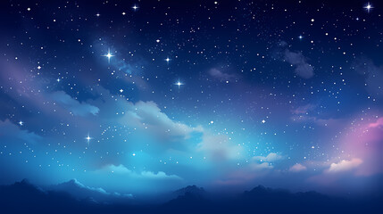 Mysterious star themed gradient background with countless twinkling stars