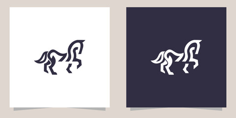 horse line logo design
