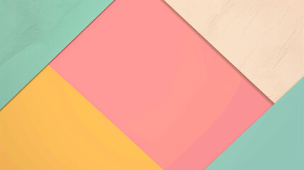 Pastel pink, teal, butter yellow, papaya orange color square shape background vector presentation design. PowerPoint and Business background.