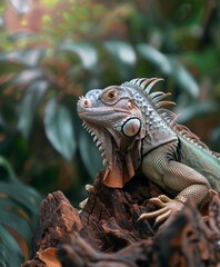 Fototapeta premium iguana on a tree