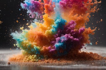 Multicolored powder splash background