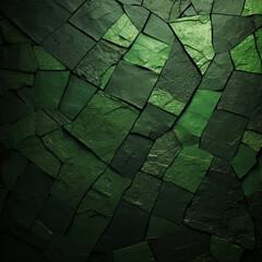 green stone wall