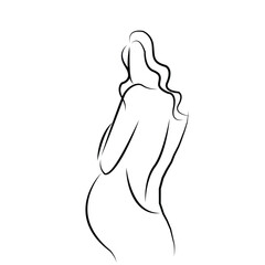 pregnant women continuous line art style illustration 5 6 2 1