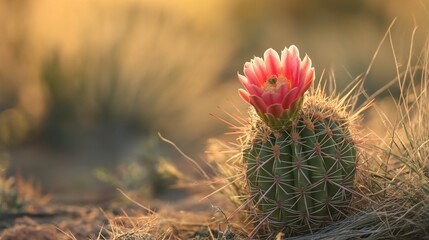 Desert Bloom: Flourishing Cactus Amid Arid Sands
